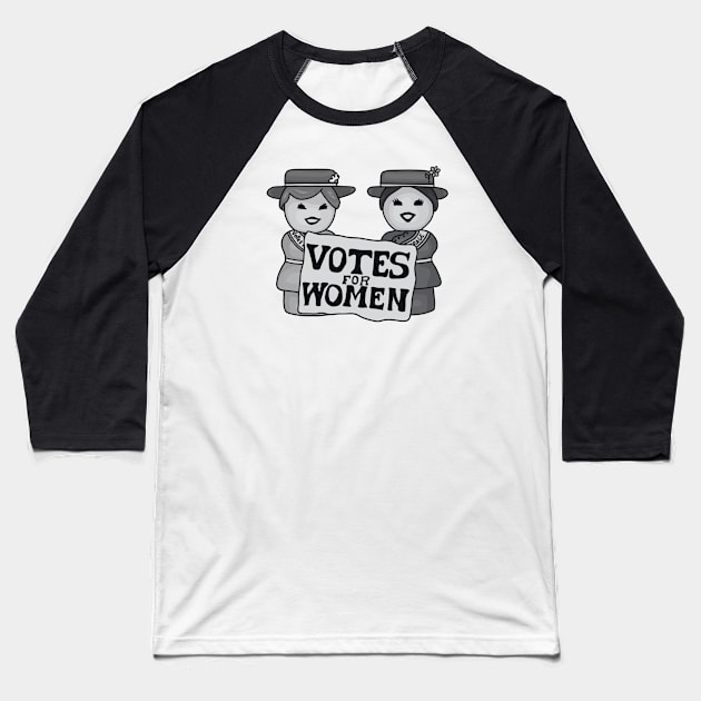 Votes for Women - Little Suffragists Baseball T-Shirt by Slightly Unhinged